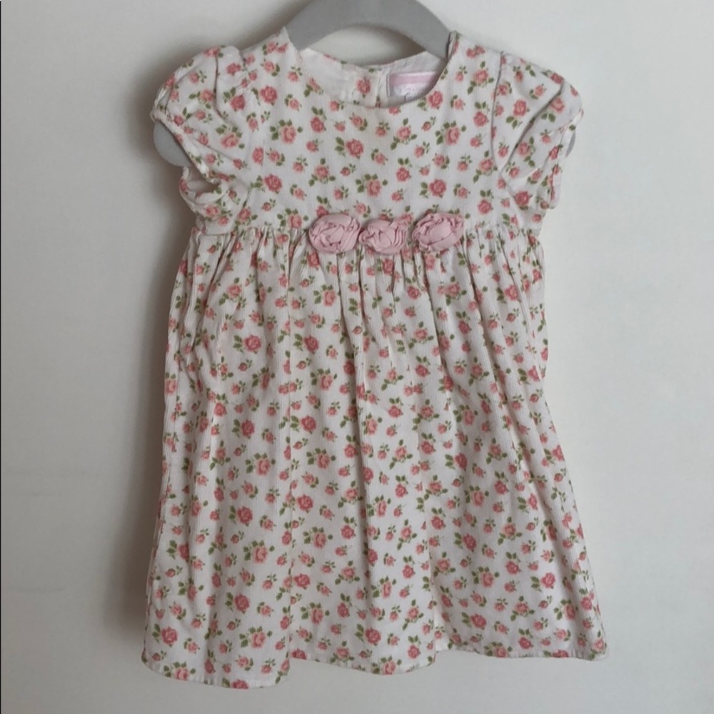 Janie and Jack Cap-sleeve White Corduroy Dress